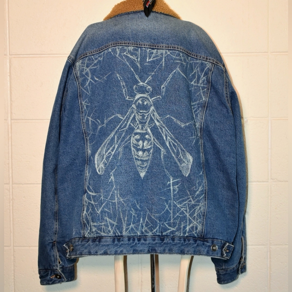 Bleach painted custom Jean jacket